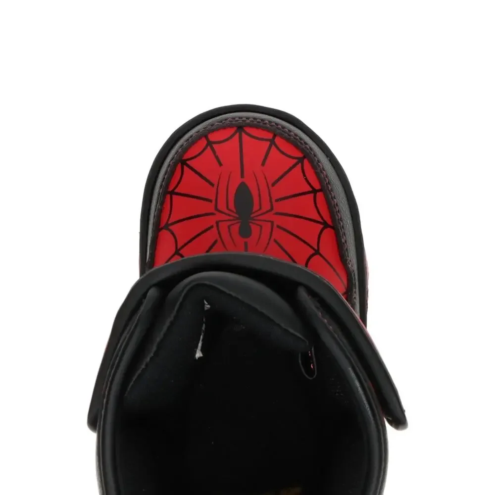 Marvel Spiderman Light Up Snow Boots Toddler Boys Size 6 Black‎ Red Winter Shoes